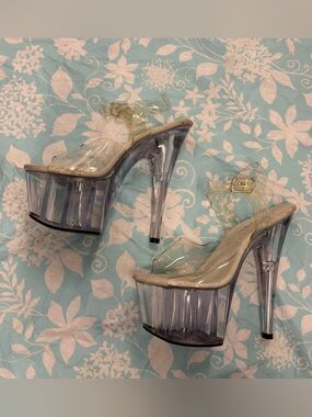 Pleaser clear platforms Size 8